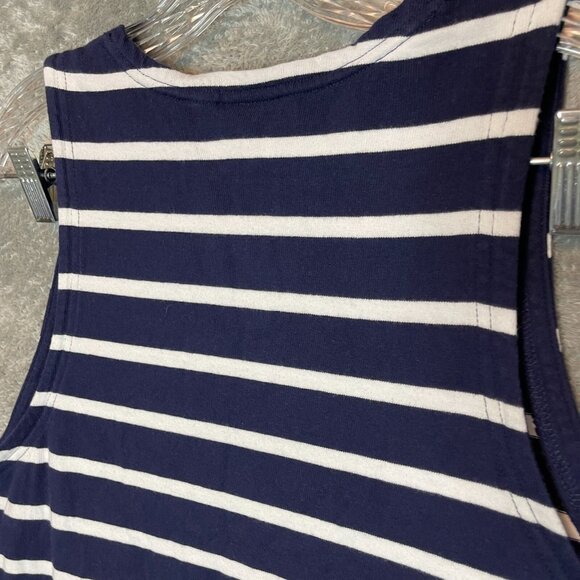 GAP Women Nautical Preppy Striped Soft Jersey Cotton Swing Mini Dress L Tall - Picture 5 of 12
